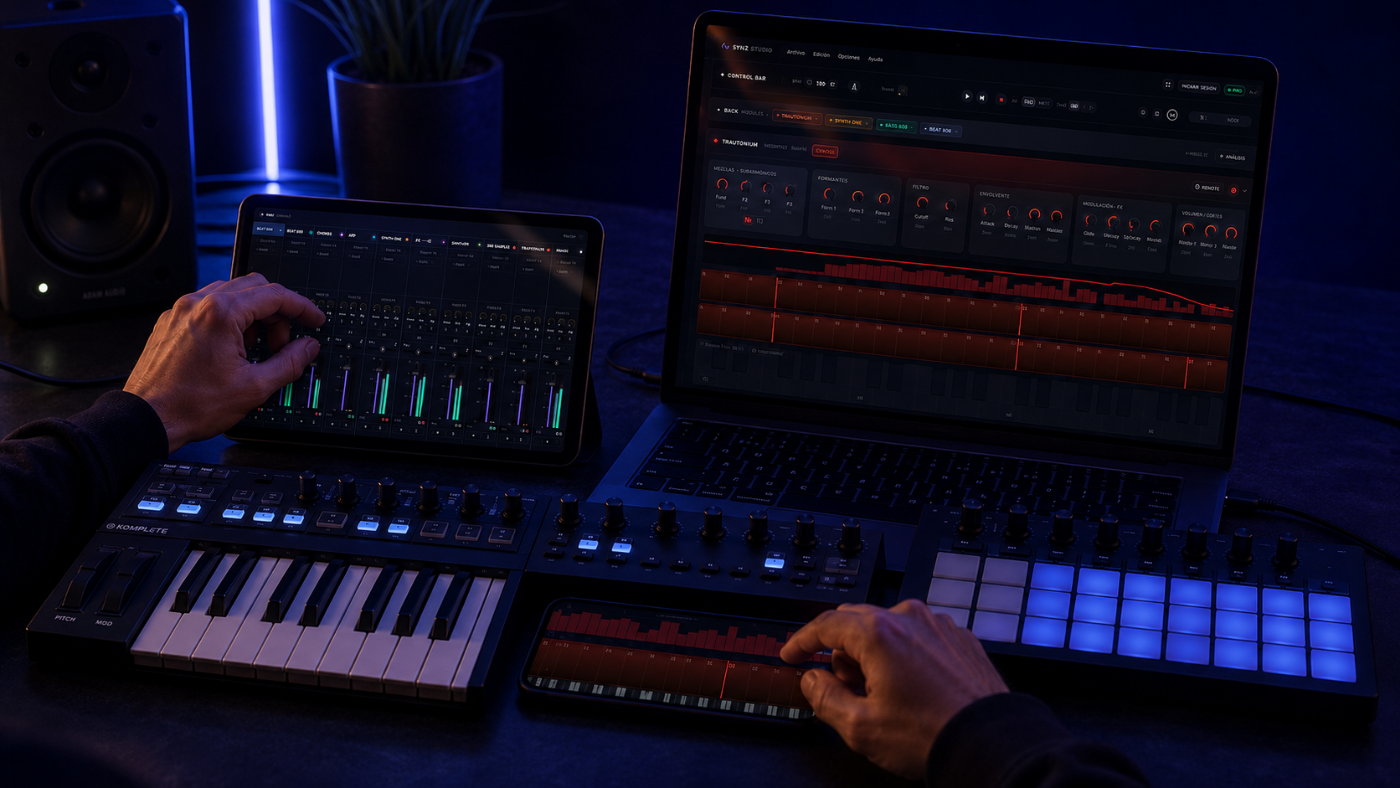 SYNZ Studio con control remoto desde tablet y móvil
